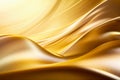 Golden silk fabric texture background. Gold and cream elegant luxury satin cloth with wave. Prestigious, award Royalty Free Stock Photo