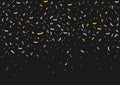 Golden and silver confetti Royalty Free Stock Photo