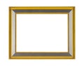 Golden and silver frame for painting or picture isolated on a white background Royalty Free Stock Photo