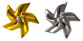 Golden and silver pinwheels