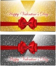 Golden and silver Valentines cards