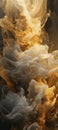 Golden and silver wave cloud. The smoke color spreads harmoniously Royalty Free Stock Photo