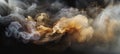 Golden and silver wave cloud. The smoke color spreads harmoniously Royalty Free Stock Photo