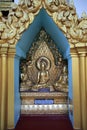 Golden Sitting Buddha in a Pagoda Royalty Free Stock Photo