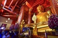 Golden Sitting Buddha at Wat Phanan Choeng in Ayutthaya