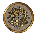 Golden skeleton clock Royalty Free Stock Photo