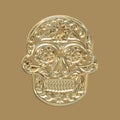 Skull Design With Gold Embossing Effect