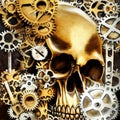 Golden skull with scarlet eyes Royalty Free Stock Photo