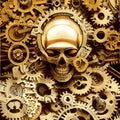 Golden skull with scarlet eyes Royalty Free Stock Photo