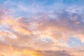 Golden sky and clouds with silver lining Royalty Free Stock Photo