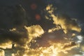 Golden sky in the evening time Royalty Free Stock Photo