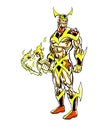 Golden Slayer comic book character Royalty Free Stock Photo