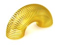 Golden slinky spring isolated