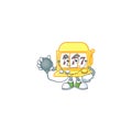 Golden slot machine mascot icon design as a Doctor working costume with tools