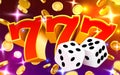 Golden slot machine 777 wins the jackpot. Big win concept. Royalty Free Stock Photo