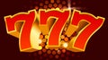 Golden slot machine 777 wins the jackpot. Big win concept. Royalty Free Stock Photo