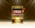 Golden Slots 777 banner casino on the scene background.