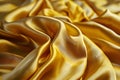 Golden smooth satin or silk texture background. Golden fabric abstract texture. Luxury satin cloth. Silky and wavy folds of silk Royalty Free Stock Photo