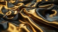 Golden smooth satin or silk texture background. Golden fabric abstract texture. Luxury satin cloth. Silky and wavy folds of silk Royalty Free Stock Photo