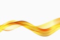 Golden smooth wave flow. Abstract golden wave vector background.
