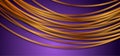Golden smooth wavy curved lines shiny abstract background Royalty Free Stock Photo