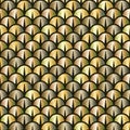 Golden snake or fish scale seamless pattern