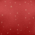 Golden snowfall on red background