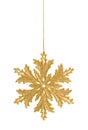 Golden snowflake decoration Royalty Free Stock Photo