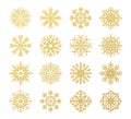 Golden snowflakes. Christmas design templates for decoration and greeting cards. Wrapping paper mockup, winter festive