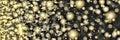 Golden snowflakes swirling on a black background. Falling snow at night. New Year, Christmas. Royalty Free Stock Photo