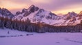 The Golden Snowy Range becomes a spectacle during twilight