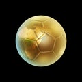 Golden soccer ball and globe Royalty Free Stock Photo