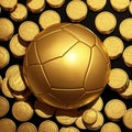 Golden soccer ball for luxury and award prize for bet concept.