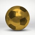 golden soccer ball over white background Royalty Free Stock Photo