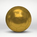 golden soccer ball over white background Royalty Free Stock Photo