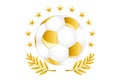 Golden Soccer Ball. Vector