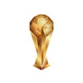 Golden soccer cup on a white background. Royalty Free Stock Photo