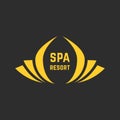 Golden spa resort logo Royalty Free Stock Photo