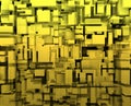Golden space of geometic shapes composition in perspective