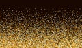 Golden Sparkle Bright Brown Dark Background.