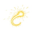 Golden Sparkle Burst on White Background Royalty Free Stock Photo
