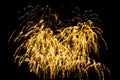 Golden sparkle fireworks - beautiful colorful firework isolate Royalty Free Stock Photo