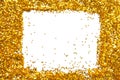 Golden sparkle glittering frame