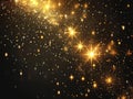 Golden Sparkle Night Sky, A Festive Background Royalty Free Stock Photo