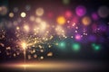 Golden sparkler with vibrant bokeh background. Concept of celebration and joy