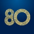 Golden sparkling 80 anniversary