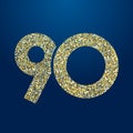 Golden sparkling 90 anniversary