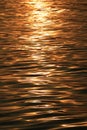 Golden sparkling morning sunlight reflections on the sea water surface with gentle ripples Royalty Free Stock Photo