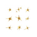 Golden sparkling star vector illustrations Royalty Free Stock Photo