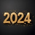 golden sparkling year 2024, New year, background design about New Year